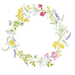 Watercolor floral wreath