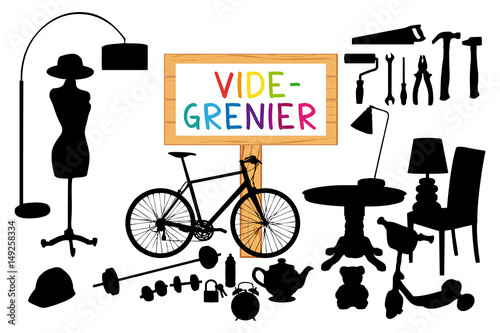 Vide Grenier Affiche Evenement Stock Vector Adobe Stock