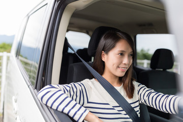 Wall Mural - Woman driving car