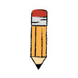 pencil utensil icon over white background. colorful design.  vector illustration