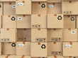 © Maksym Yemelyanov - Cardboard boxes backgound. Delivery, cargo, logistic and transportation warehouse storage concept.