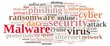 Word cloud with the word malware.