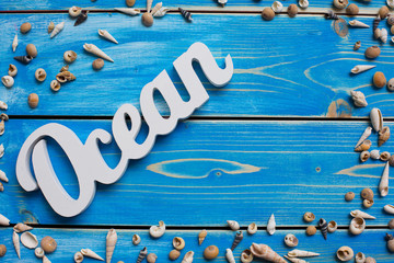 blue wood background, summer, beach