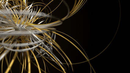 Poster - 3d render abstract background. Twisted circle shapes clones.