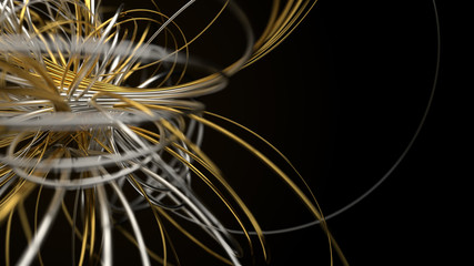 Poster - 3d render abstract background. Twisted circle shapes clones.