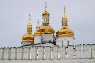 Wall Mural - Tyumen, Russia - January 4, 2007: Holy Trinity Monastery. Church of Saints Peter and Paul and Holy Trinity Cathedral