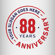 © JohnyBlack - 88 years anniversary logo template. Vector and illustration.