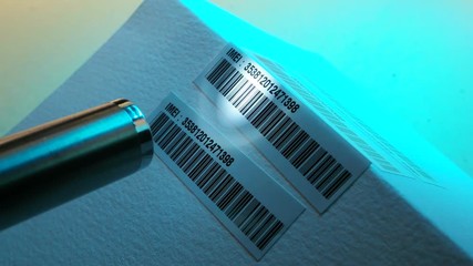 Wall Mural - Close up of a standard barcode label
