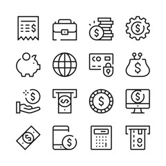 Poster - Money and finance line icons set. Modern graphic design concepts, simple outline elements collection. Vector line icons
