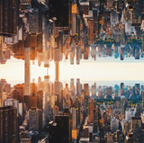 Fototapeta Miasto - Aerial view of the New York City skyline