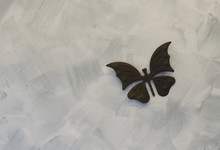 Iron Butterfly On Cement Background
