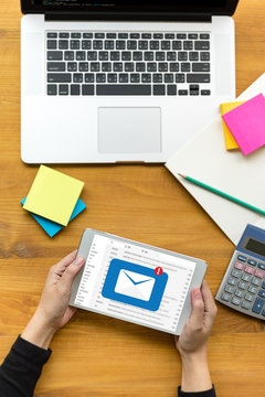 Mail Communication Connection message to mailing contacts phone Global Letters Concept