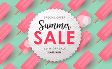 Summer Sale Background Layout For Banners,Wallpaper,flyers, Invitation, Posters, Brochure, Voucher Discount.Vector Illustration Template.
