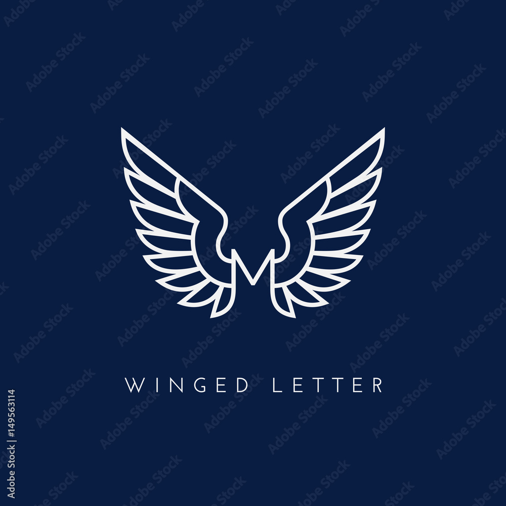 Winged Letter R Winged letter Stock Vector | Adobe Stock