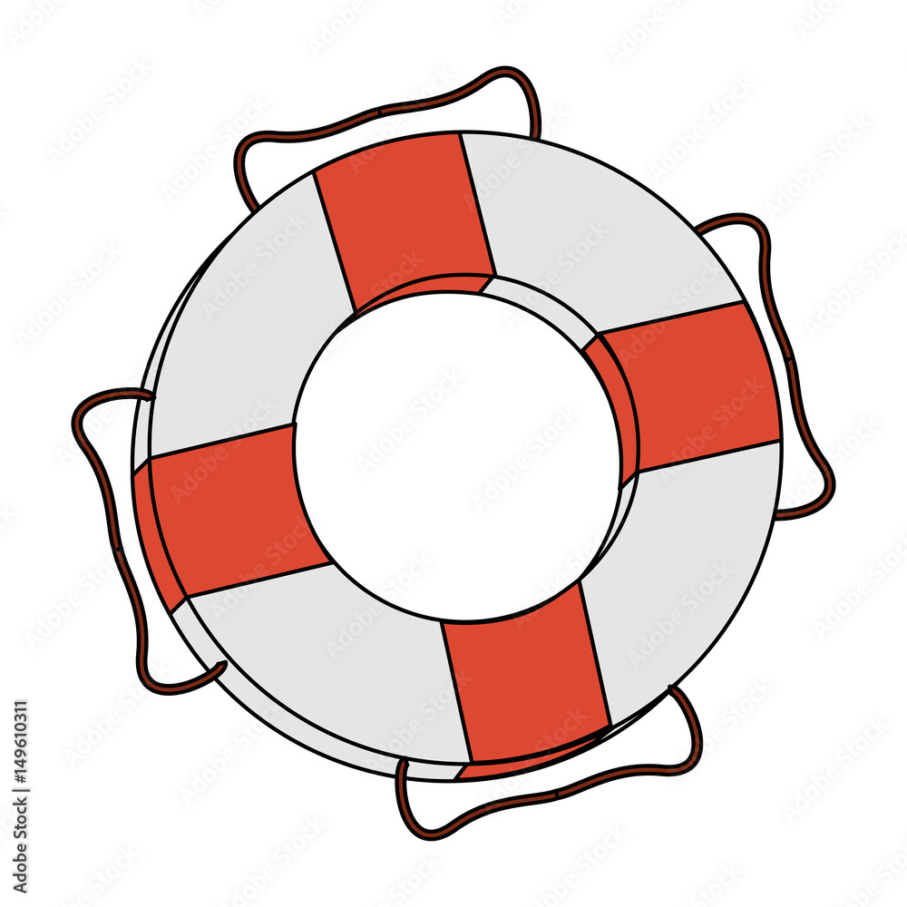 color image cartoon inflatable rings for rescue vector illustration ...