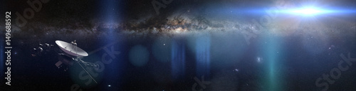 Fotografía Voyager spacecraft in front of the Milky Way galaxy and a bright blue star in de