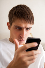 Poster - Young Man with Cellphone