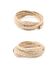Wall Mural - Pile of a linen rope string isolated