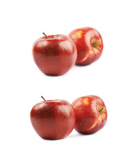 Two ripe red apples isolated