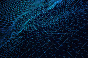 Dark blue grid waves