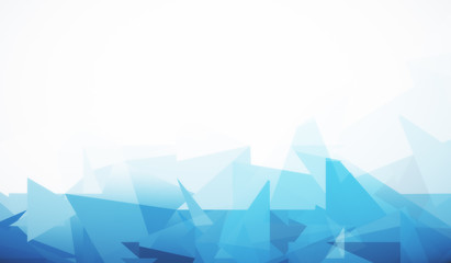 Poster - White background with blue polygonal pattern