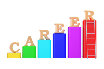 Poster - career growth concept, 3d rendering