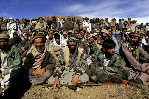 Afghan opposition Northern Alliance troops wait for their ...