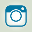 Leinwandbild Motiv Photo camera icon.Social media sign simbol. Hipster camera. 