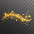 © artnata - Gold glitter sparkles wave isolated on transparent background. Vector golden dust texture. Twinkling confetti, shimmering star lights.