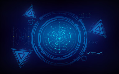 Aufkleber - circle and triangle infographic technology concept template background