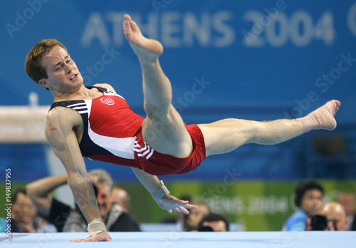 Paul Hamm Of The Us Celebrates After His Floor Exercise During The
