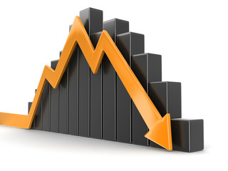 Poster - 3d Diagram with arrow. Image with clipping path.