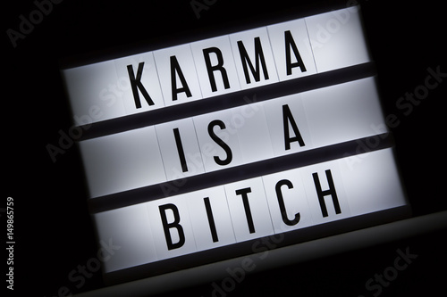 Karma is a bitch' text in lightbox - Buy this stock photo and ...