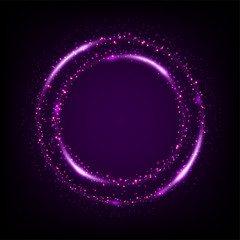 Canvas Print - Rotating purple light shiny with sparkles, Suitable for product advertising, product design, and other. Vector illustration