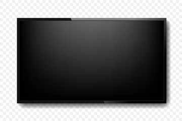 realistic tv screen. modern stylish lcd panel, led type. large computer monitor display mockup. blan
