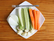 Healthy Vegetables on Nice Square Plate