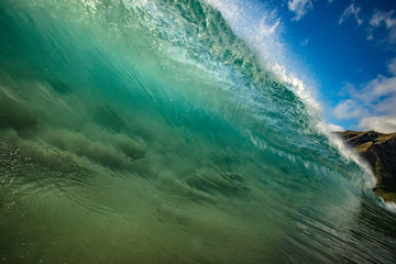 Wall Mural - bright clear giant ocean wave