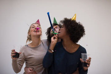 Poster - confetti party multiethnic group of people