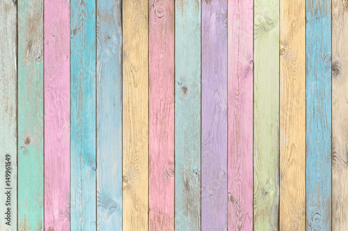 Naklejka - mata magnetyczna na lodówkę colorful pastel wood planks texture or background