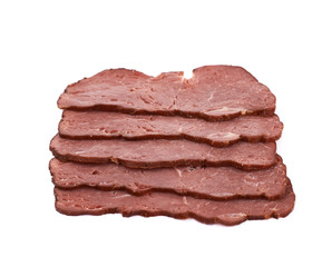 Wall Mural - Pile of ham meat slices isolated