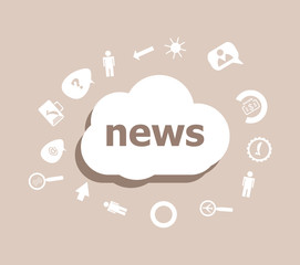Poster - Text Breaking News. News concept . Icons set for cloud computing for web and app