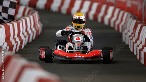 British Formula One Racing Driver Lewis Hamilton Drives His Go