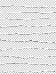 Wall Mural - Vector layered torn transparent paper with soft shadow