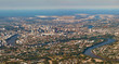 Aerial panoramic view of Brisbane CBD, Australia 