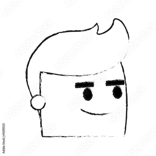 Blurred Silhouette Image Side View Face Cartoon Man With