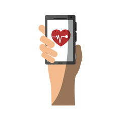 Wall Mural - mobile heart rate monitor icon image vector illustration design 