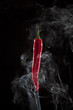 chili pepper in the smoke