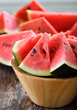 watermelon sliced on wooden background