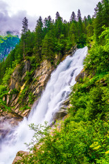 Poster - View of the Krimml Waterfall which is the highest waterfall in Austria.