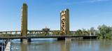 Fototapeta Krajobraz - Tower Bridge Gateway across Sacramento River in California